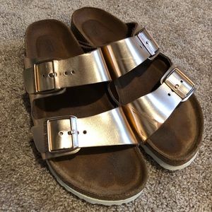 Gold Birkenstocks